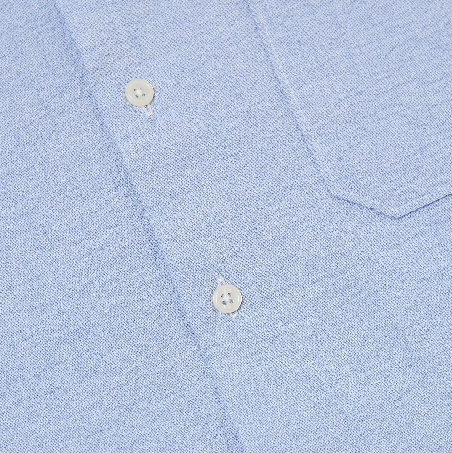 Universal Works Seersucker Road Shirt Pale Blue