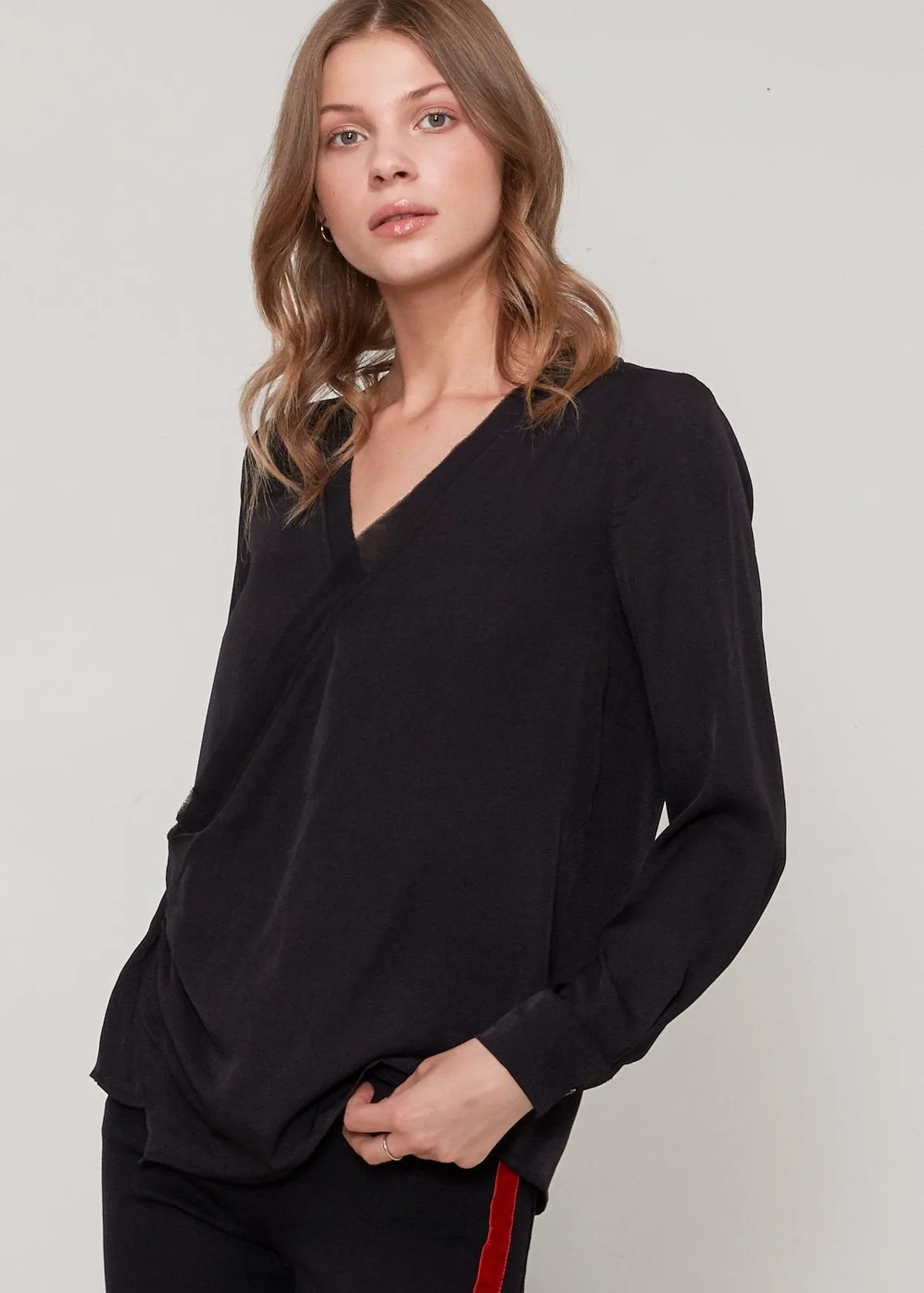 V-Neck Surplice Blouse