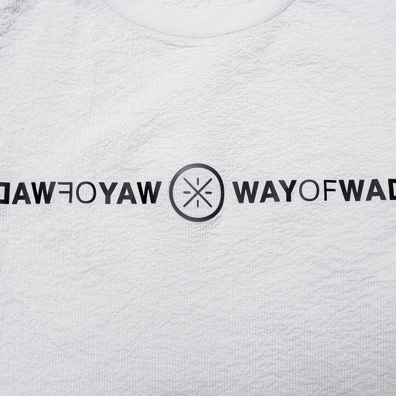 Wade Mirrored Logo Seersucker T-Shirt - Grey