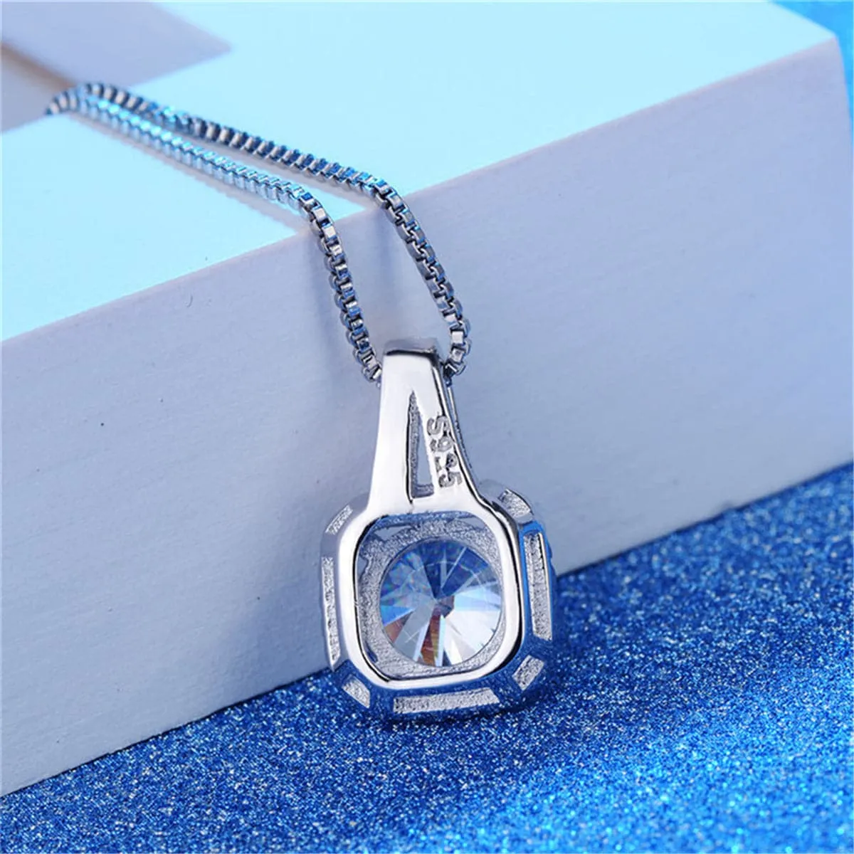 White Crystal & Cubic Zirconia Pendant Necklace