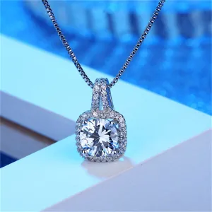 White Crystal & Cubic Zirconia Pendant Necklace