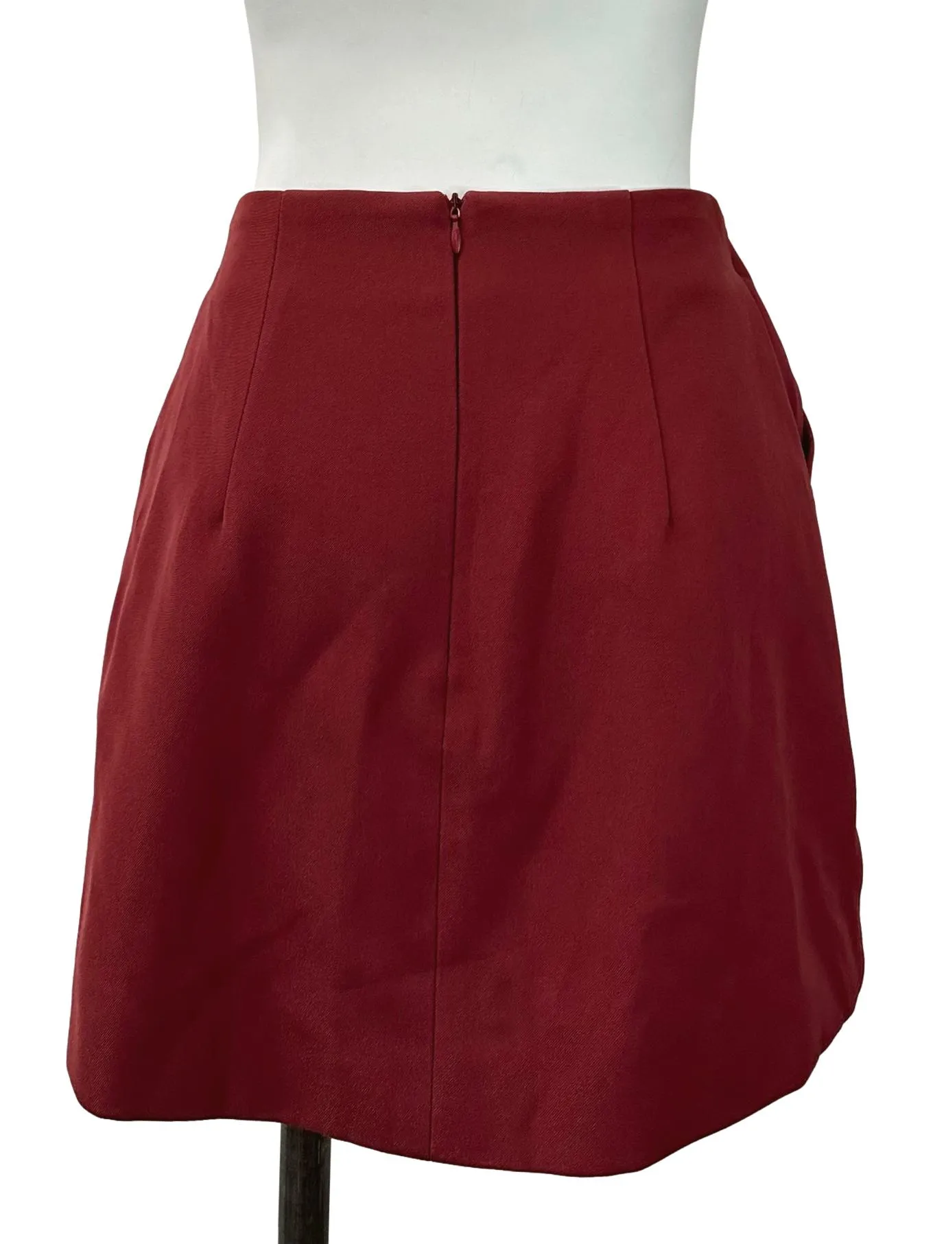 Wine Red Side Slit Skorts