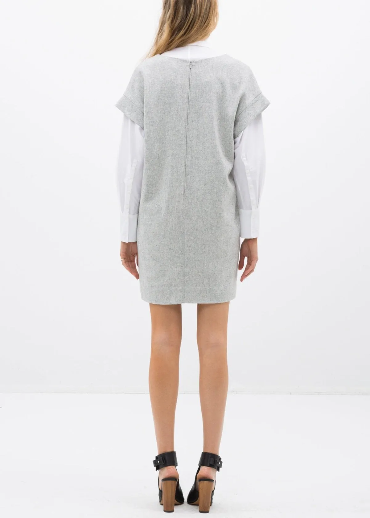 Women's Casual Heather Grey V-Neck Dress