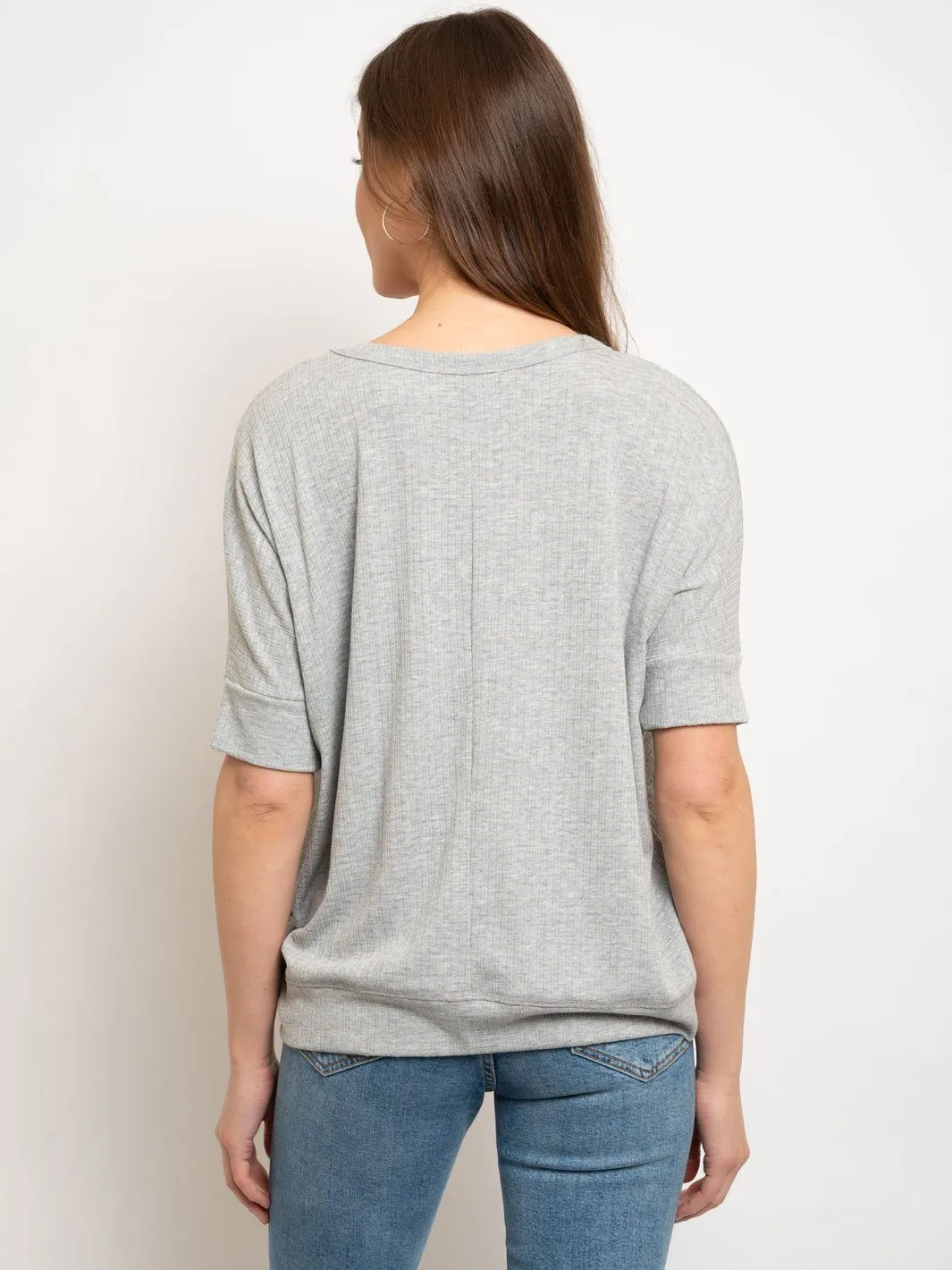 WOMEN'S CASUAL V-NECK SHORT SLEEVE TOP