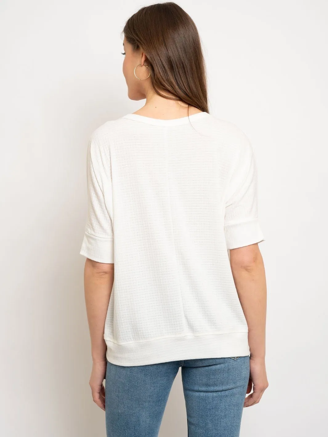 WOMEN'S CASUAL V-NECK SHORT SLEEVE TOP