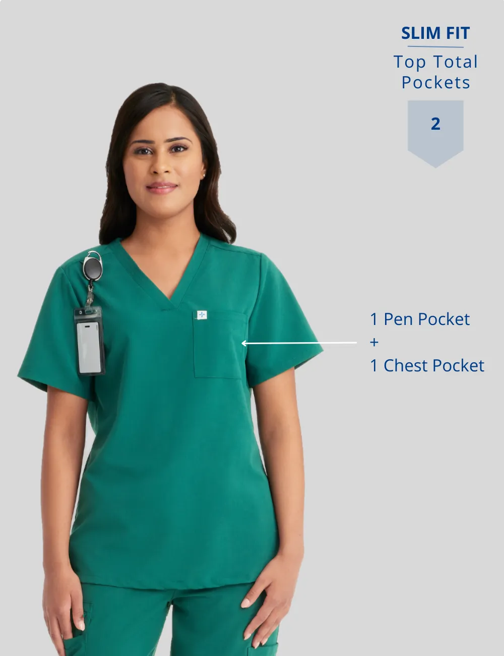 Womens Essential Scrub Top -  Black