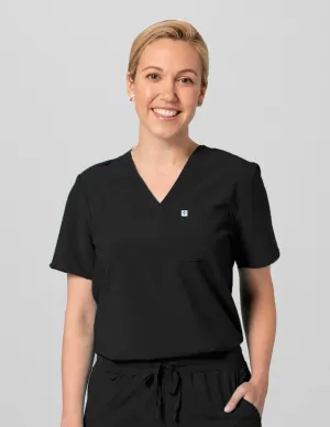 Womens Essential Scrub Top -  Black