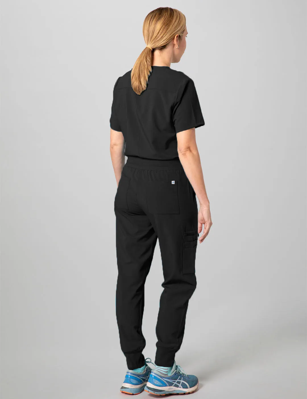 Womens Essential Scrub Top -  Black