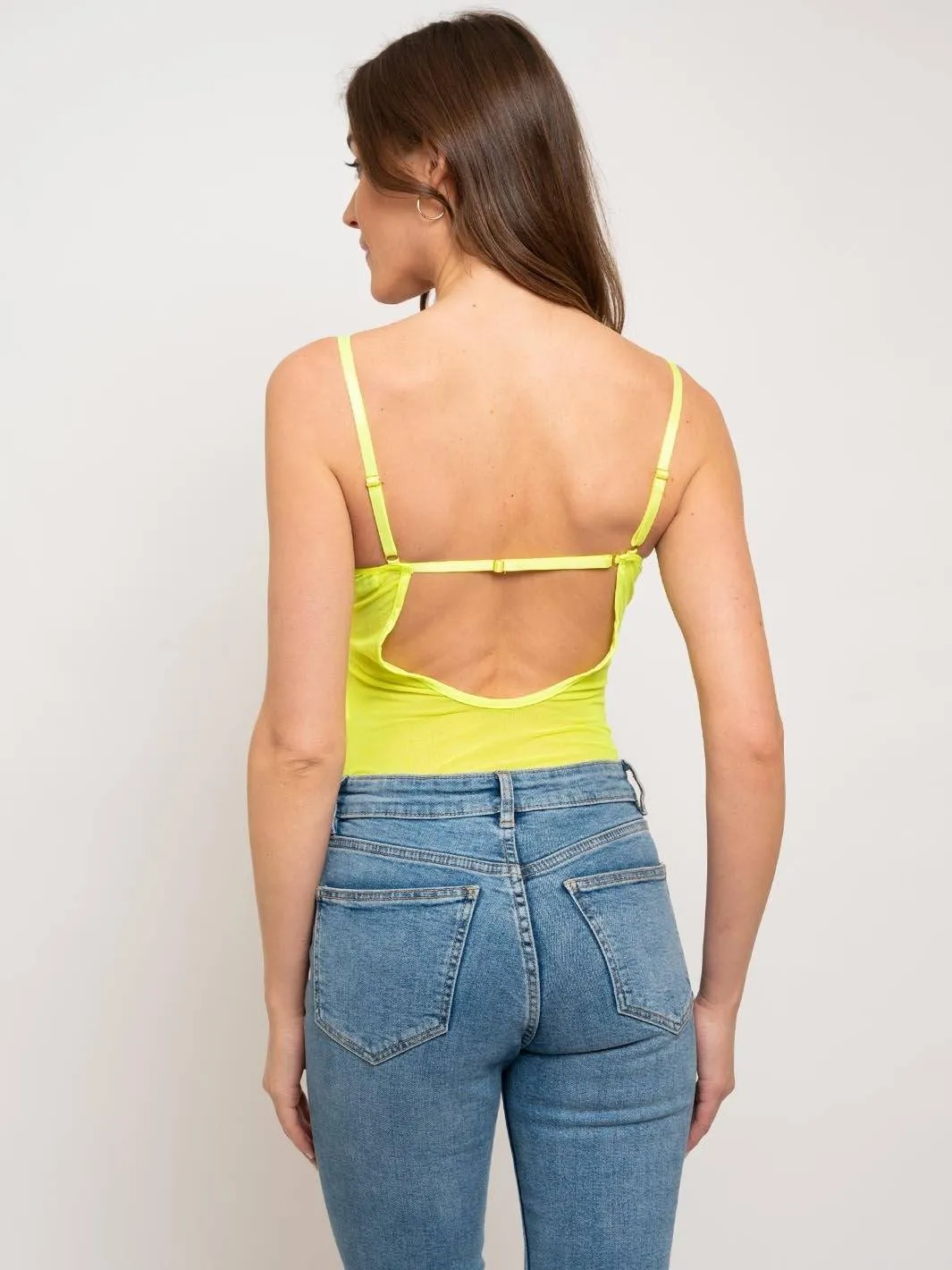 WOMEN'S SHEER OPEN BACK BODYSUIT