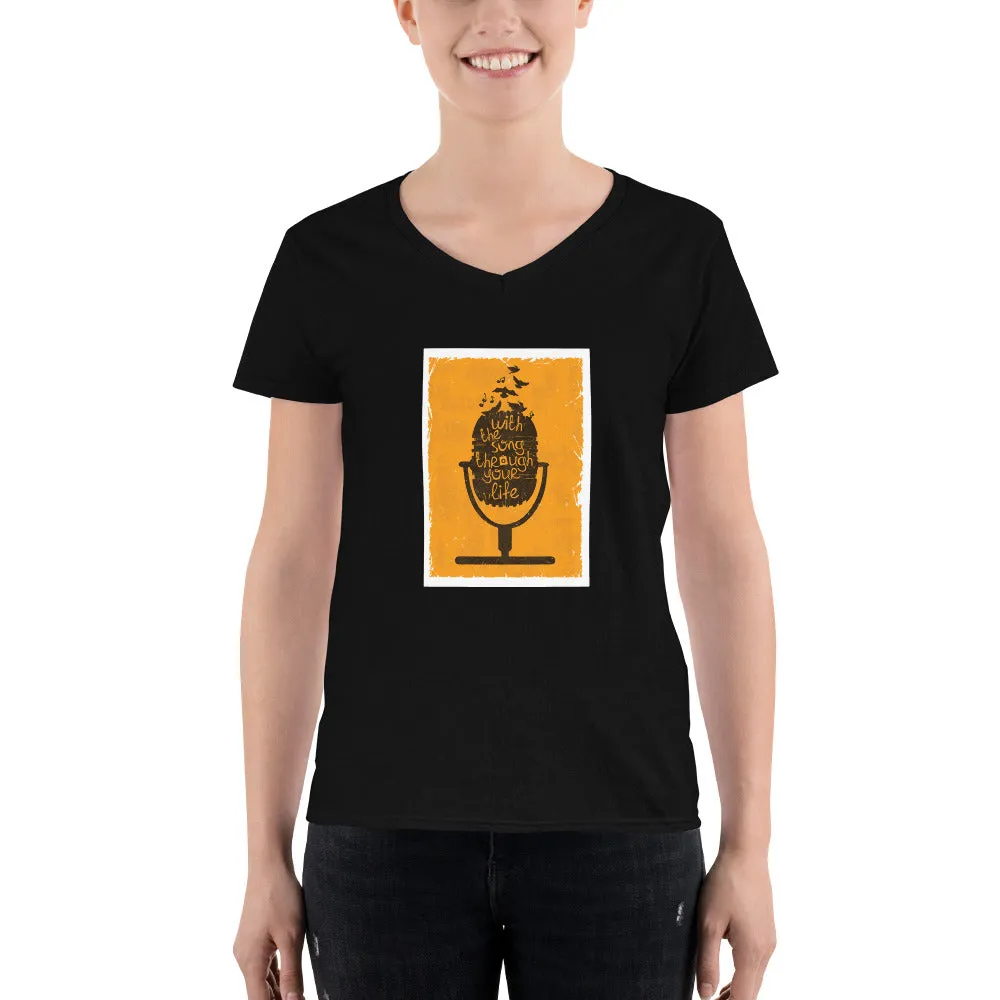 Women's V-Neck T-shirt - Am feeling Fine