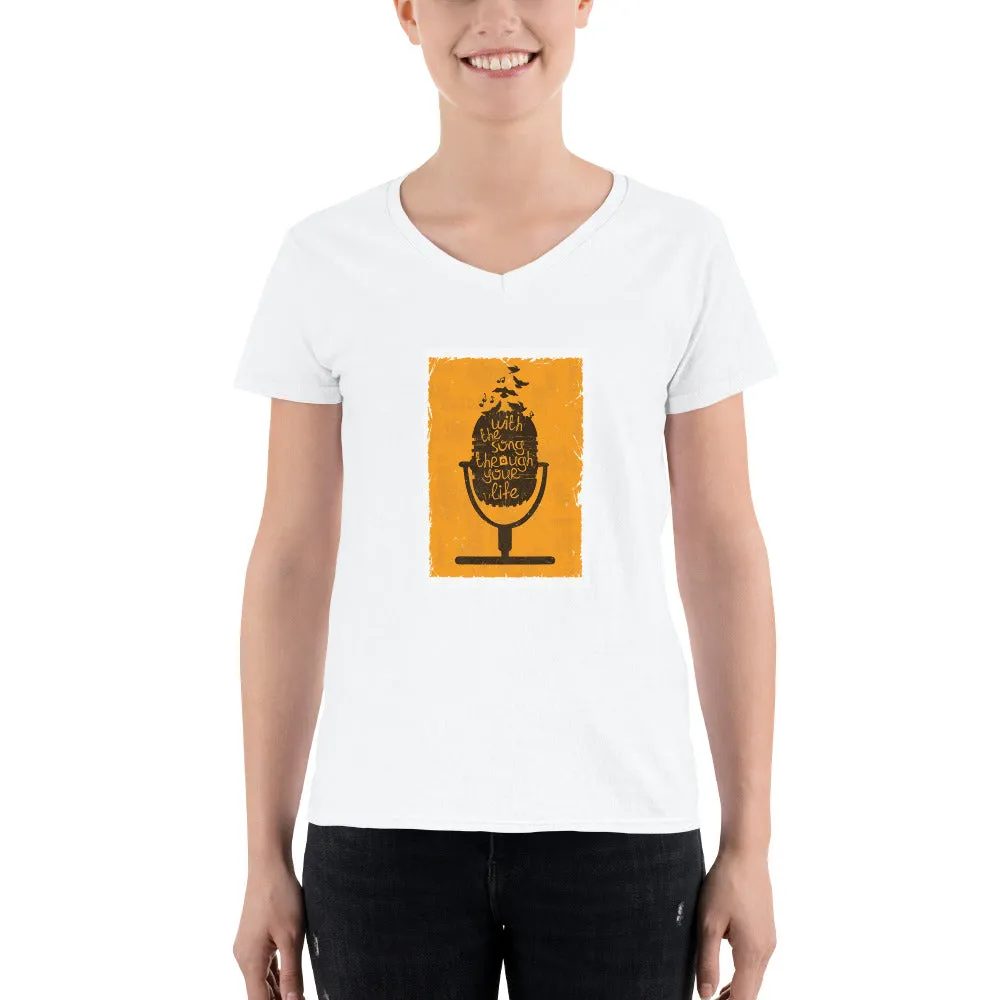 Women's V-Neck T-shirt - Am feeling Fine