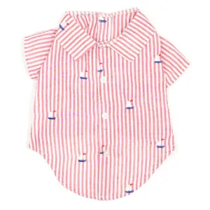 Worthy Dog Shirt Red Stripe Sailboat - 40% OFF!!!