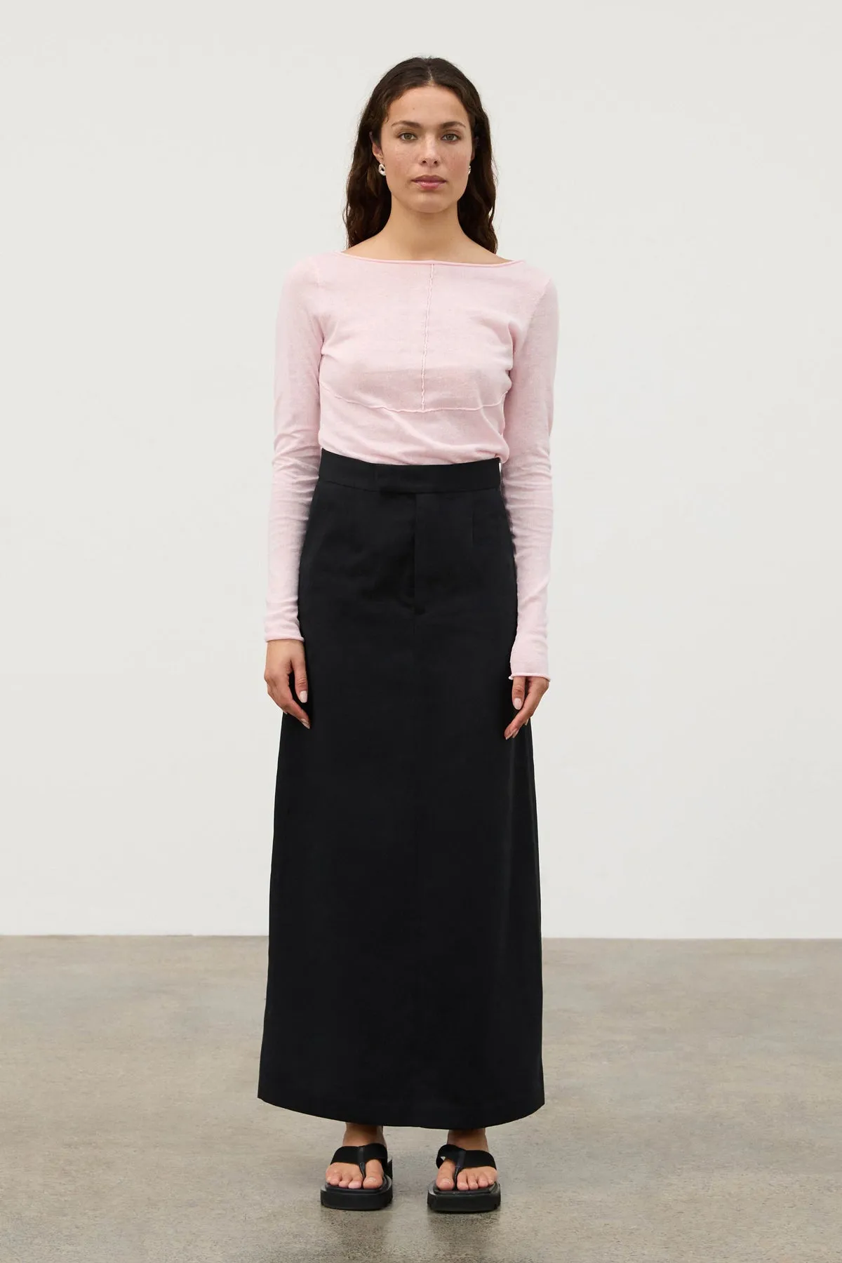 Zulu & Zephyr - The Soft Pink Panelled Long Sleeve Knit Top