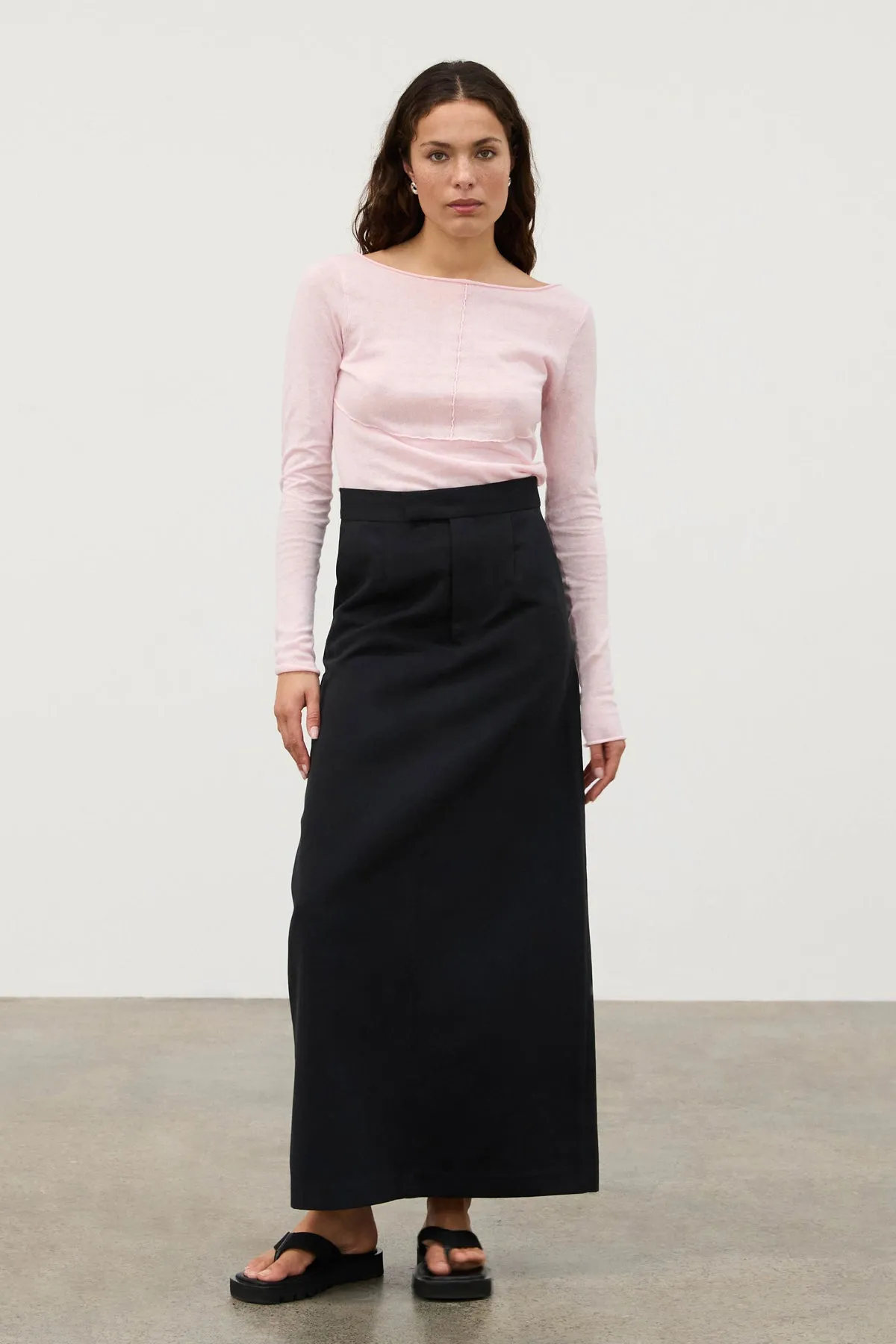 Zulu & Zephyr - The Soft Pink Panelled Long Sleeve Knit Top