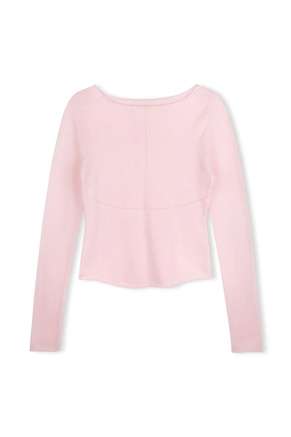 Zulu & Zephyr - The Soft Pink Panelled Long Sleeve Knit Top